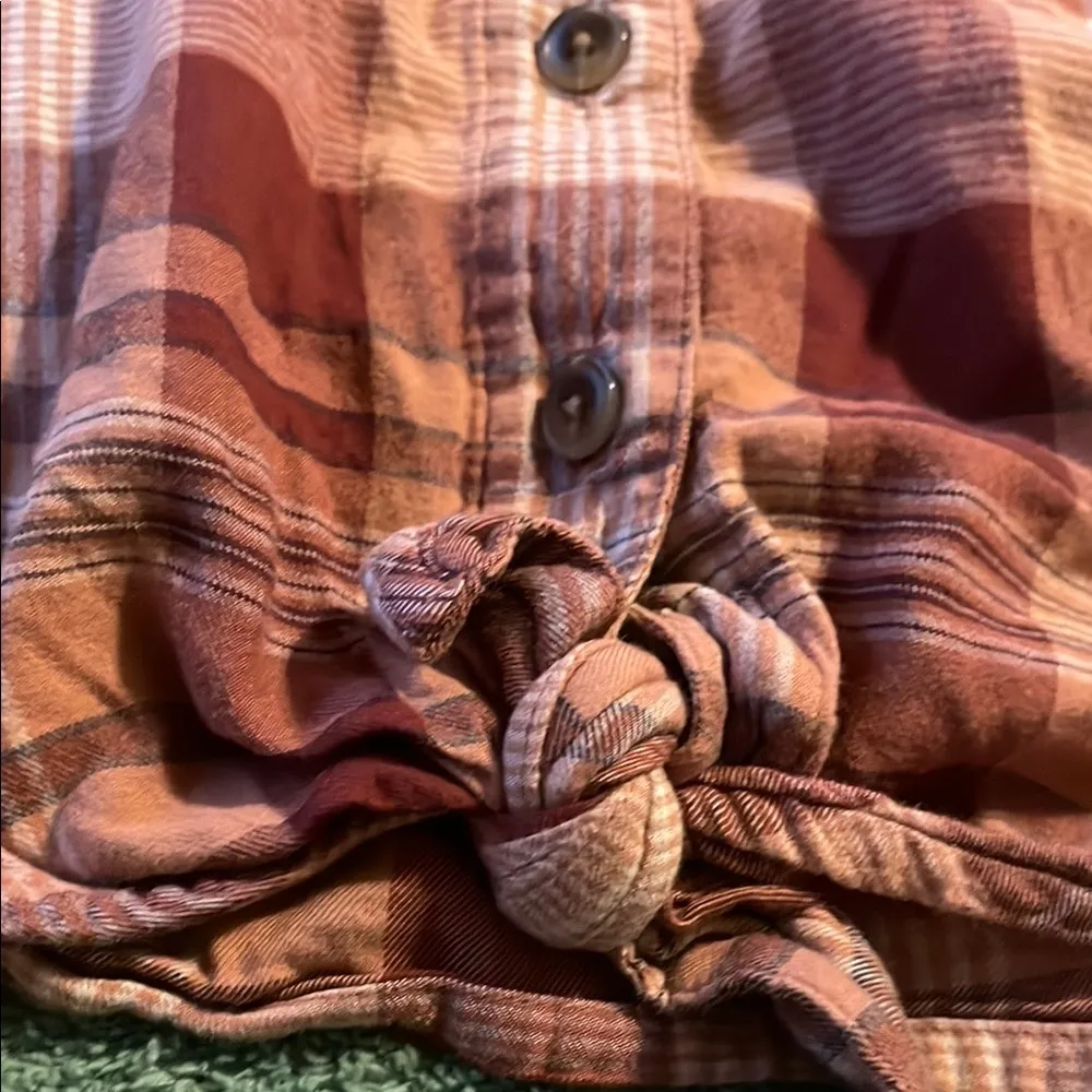 Kuhl Elsie Brown and Orange Plaid Button Down Shirt Small Gorpcore Granolagirl - Image 8