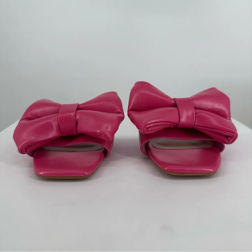 Journee Collection Fayre Slip On Flat Bow Sandals size 9 Slides Puffy NWOT - Image 3