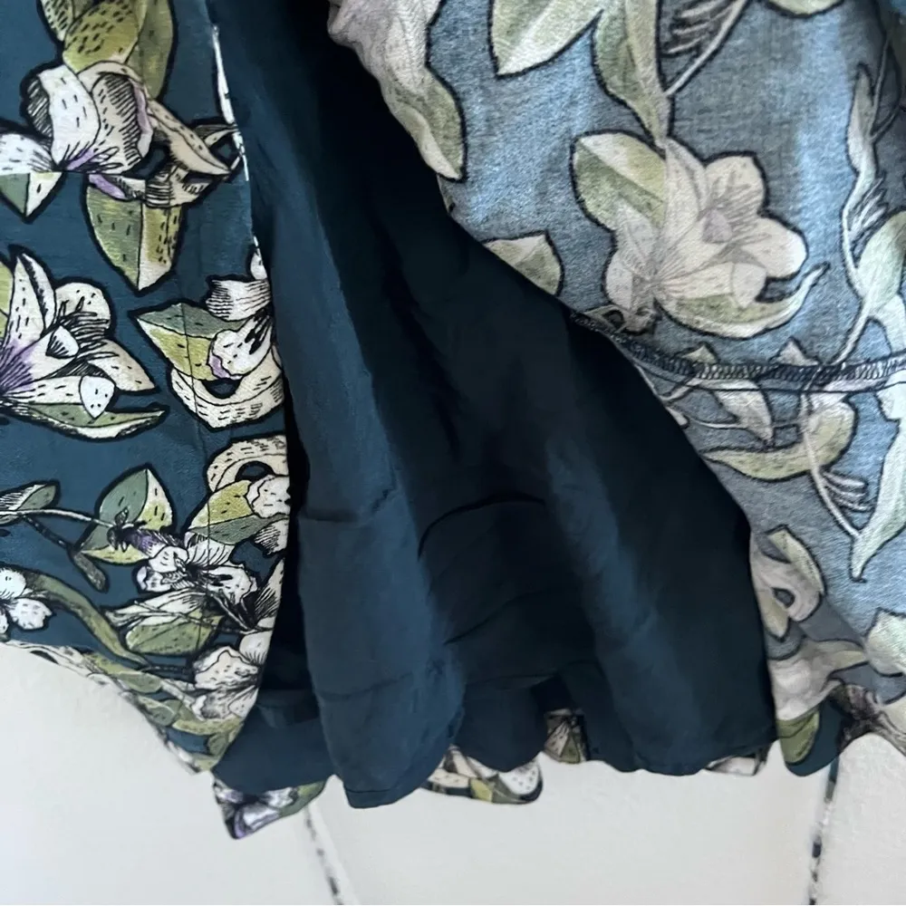 Free People Floral Green Mini Dress Tunic Top XS - Image 10