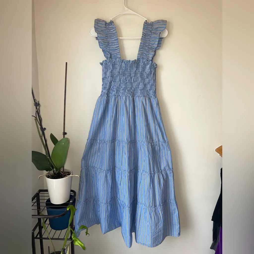 Quince 100% Organic Cotton Poplin Smocked Midi Dress - Image 2