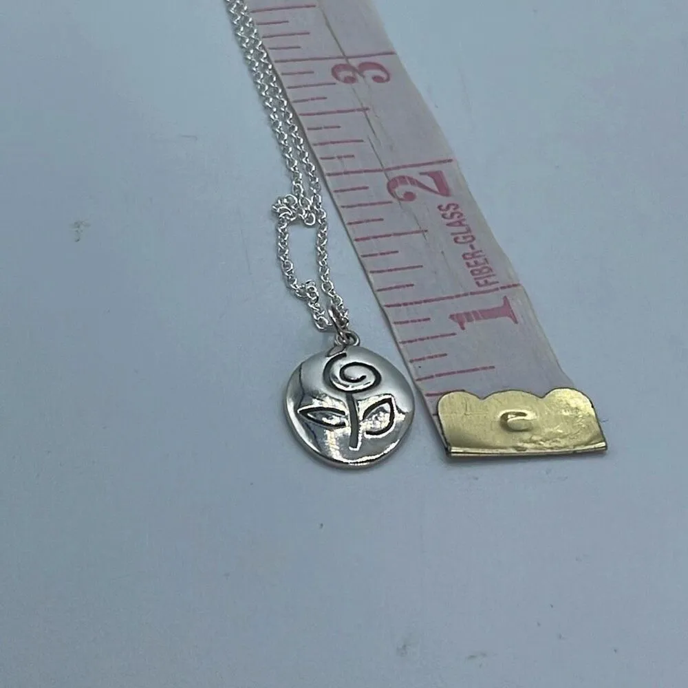 Sterling silver laser cut rose pendant necklace. - Image 7