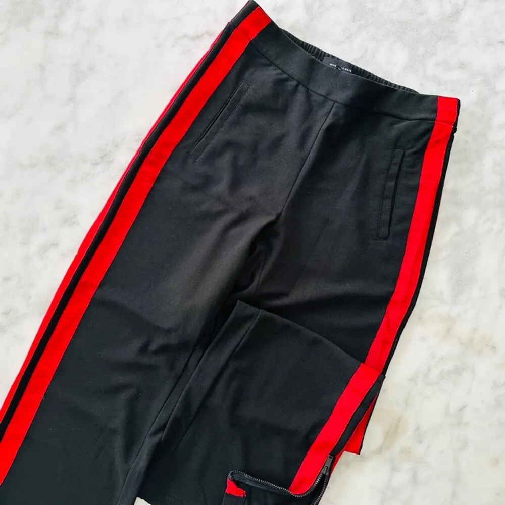 Who What Wear Track Pant XS *Target Black Red Stripe Wide Leg - Image 2