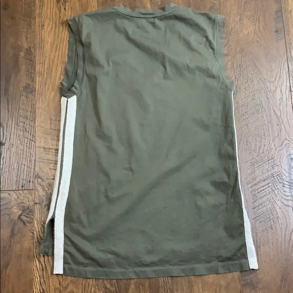 J Crew Metallic Striped/Green V-Neck Top - Image 4