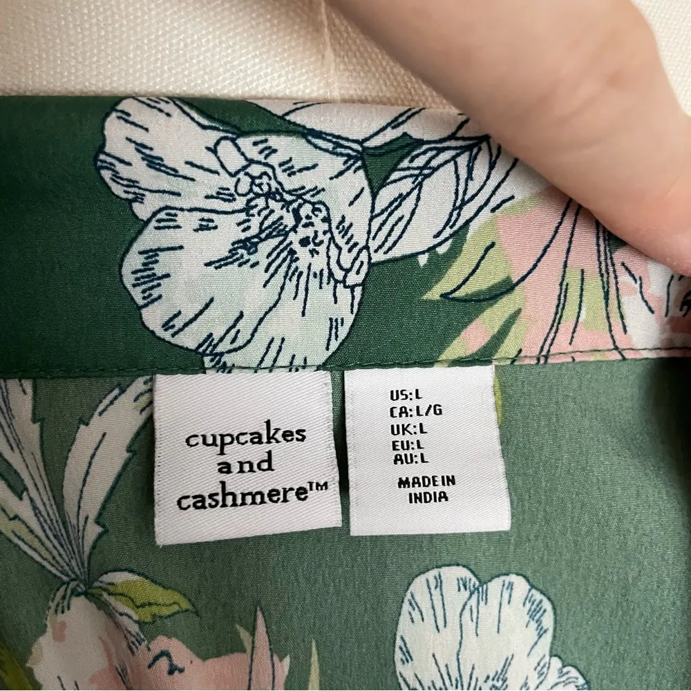Cupcakes and Cashmere Sleep Shirt Nighty Nightgown Pajamas Floral Green Pink - Image 11