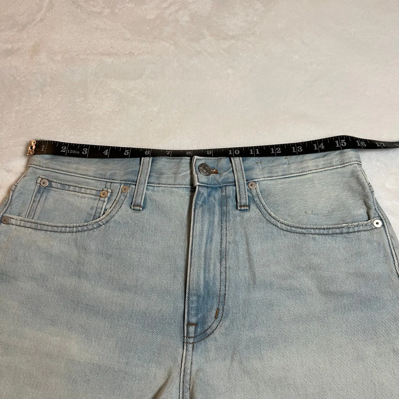 Madewell High Rise Relaxed Denim Shorts in Essen Wash Size 27 NEW Coastal Beach - Image 9