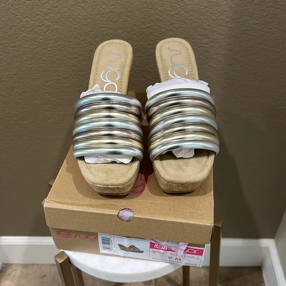 New Sugar multicolor Mules Tan Size 9 - Image 2