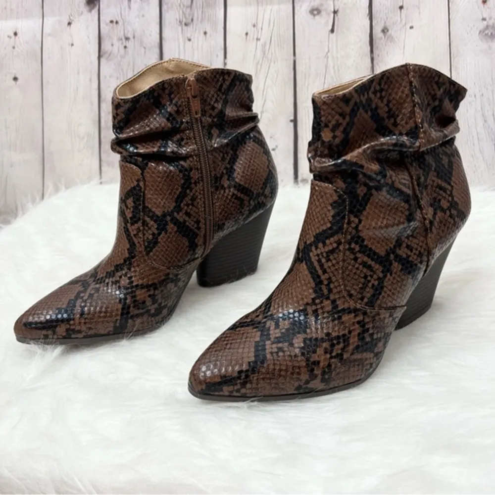Seven Dials Halsey Bootie’s Snake Print Brown Slouch Western 7 Rodeo Streetwear - Image 3