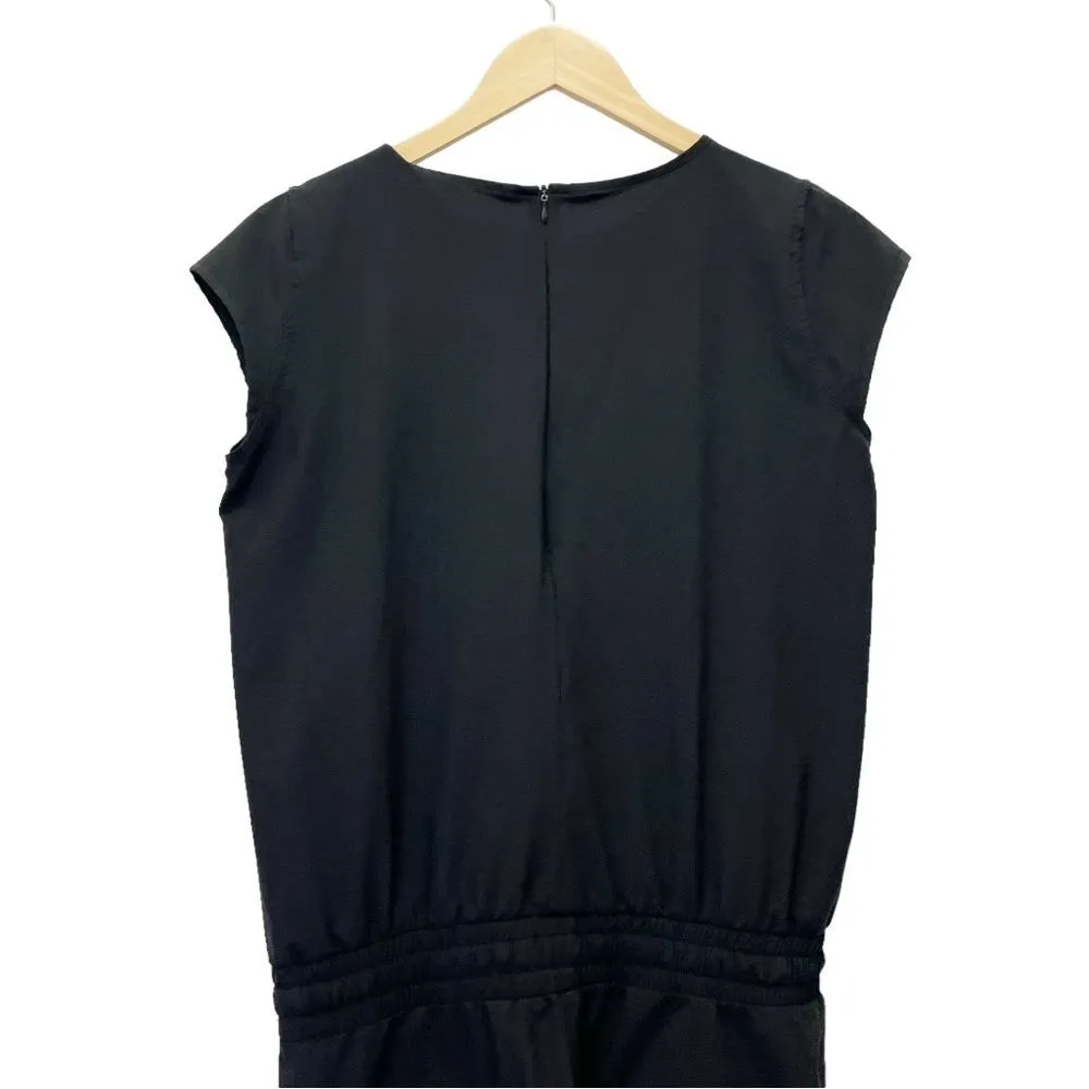 Albion Fit Cap Sleeve Jumpsuit Black Elastic Waist One Piece Size ST Small Tall - Image 6