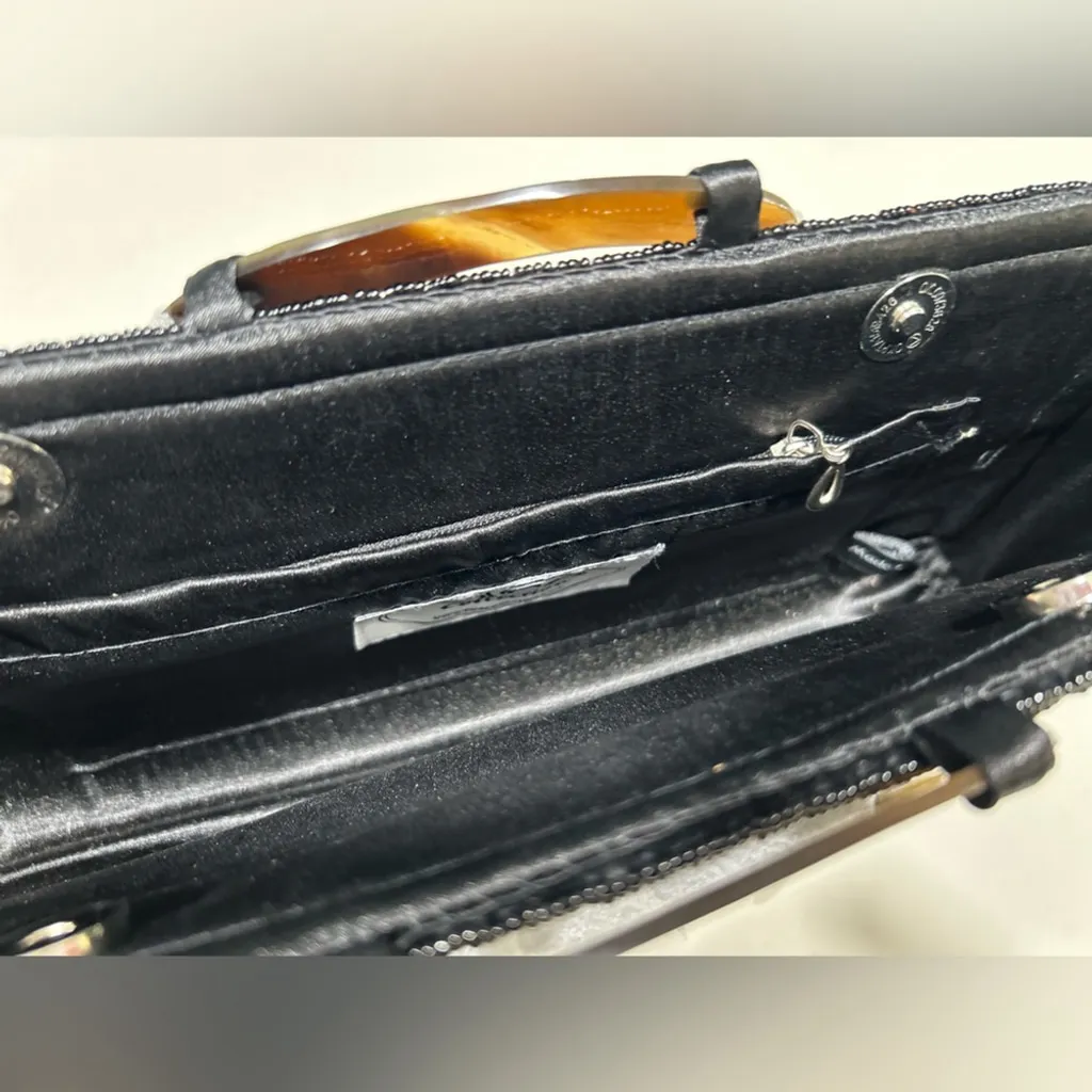 NEW Large Retro 70's Acrylic Classic Clutch Purse 11” Brown - Image 3