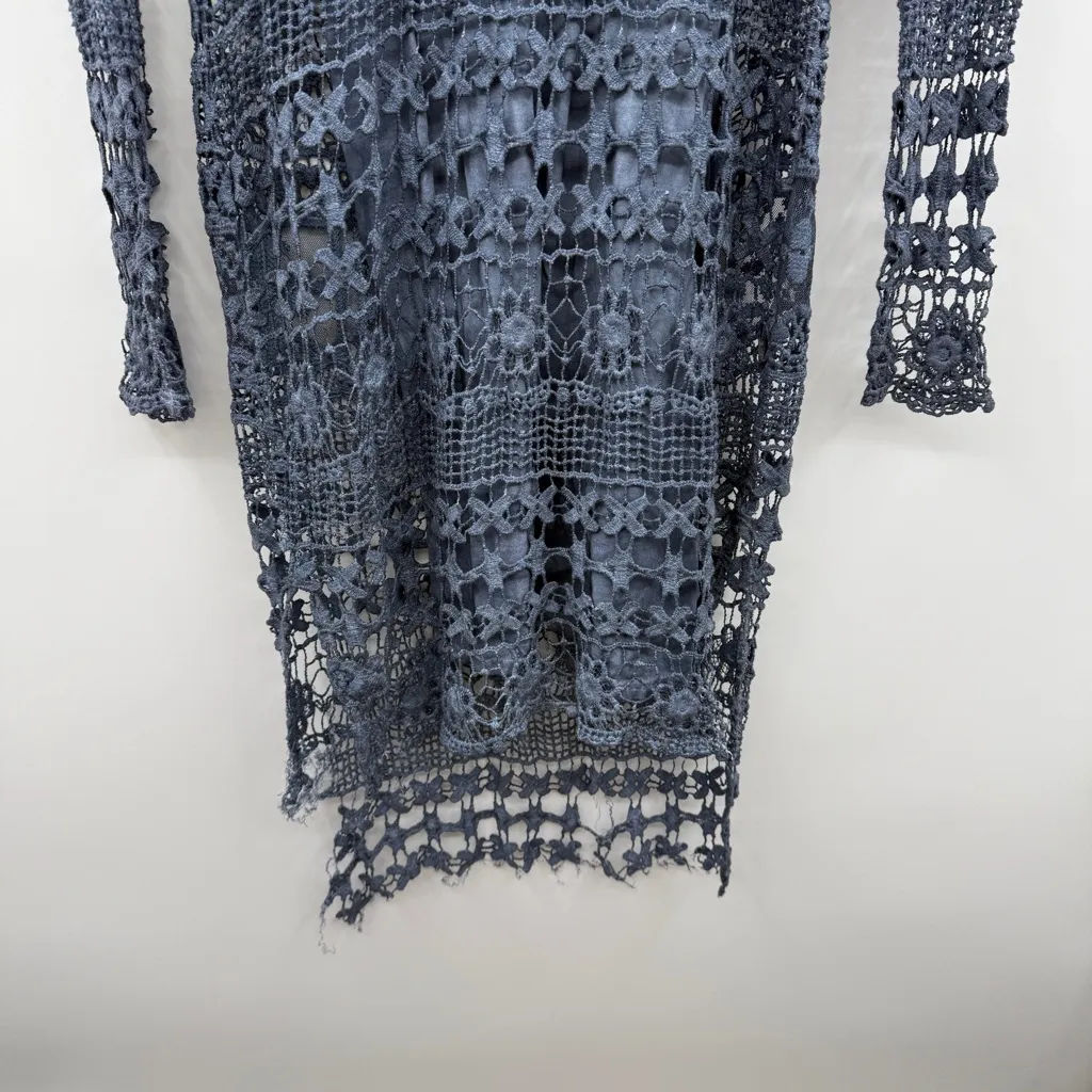 XCVI NWT Fonda Lace Crochet Midi Dress‎ Women’s Size Small Blue Boho Style READ - Image 6