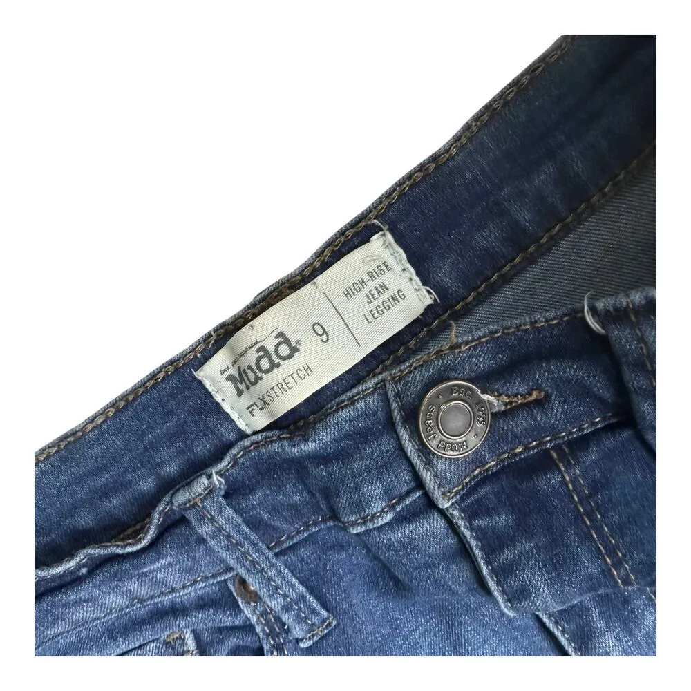 Mudd Skinny Jeans Junior Women Size 9 FLX Stretch Dark Wash Distress Denim Jean - Image 4