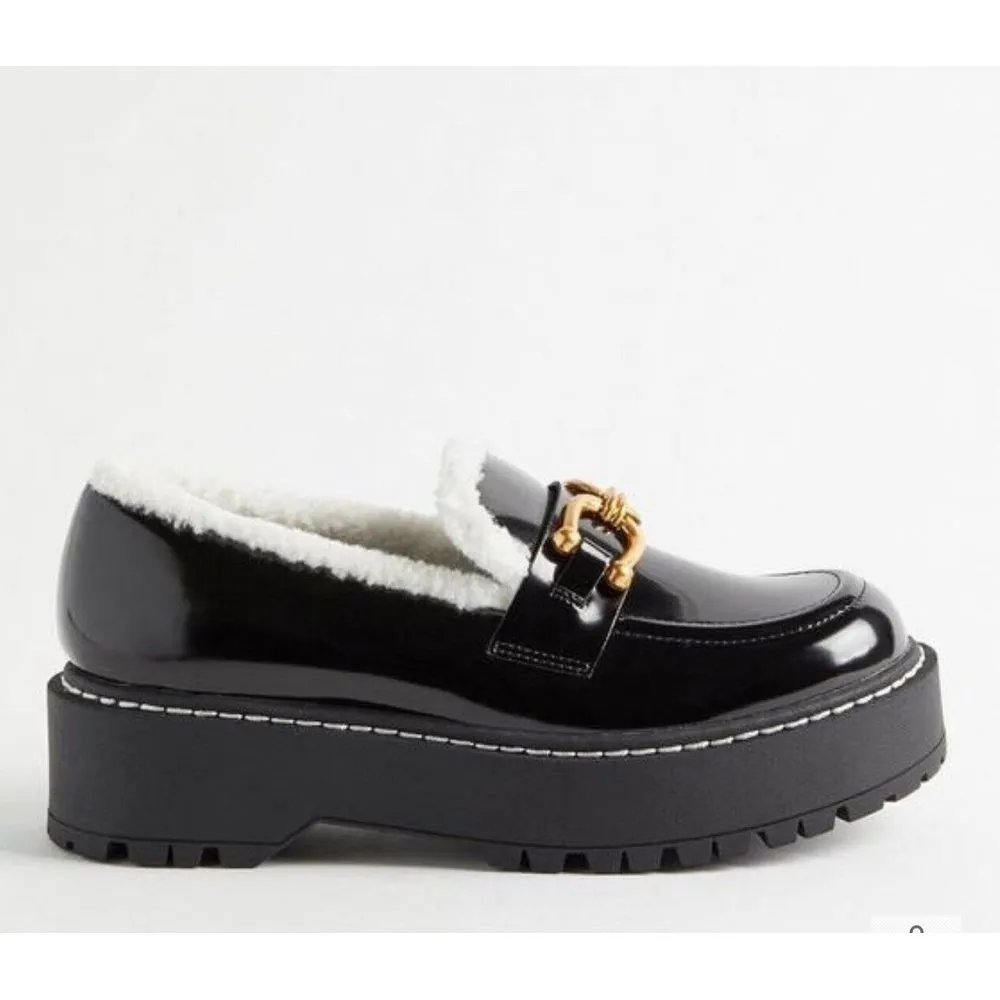 Torrid‎ Women Shearling Trim Loafer Black (size 8) - Image 2