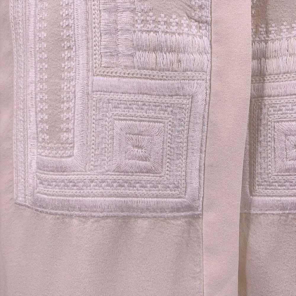 A.L.C. Ivory Embroidered Silk Shirt Size XS - Image 6