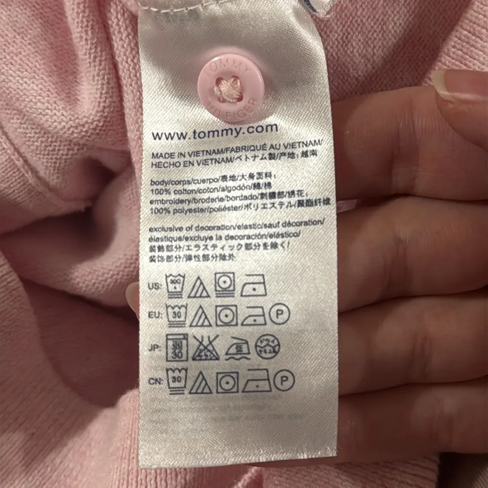 Tommy Hilfiger Light Pink Cardigan Navy Scattered Anchors print Size S - Image 11