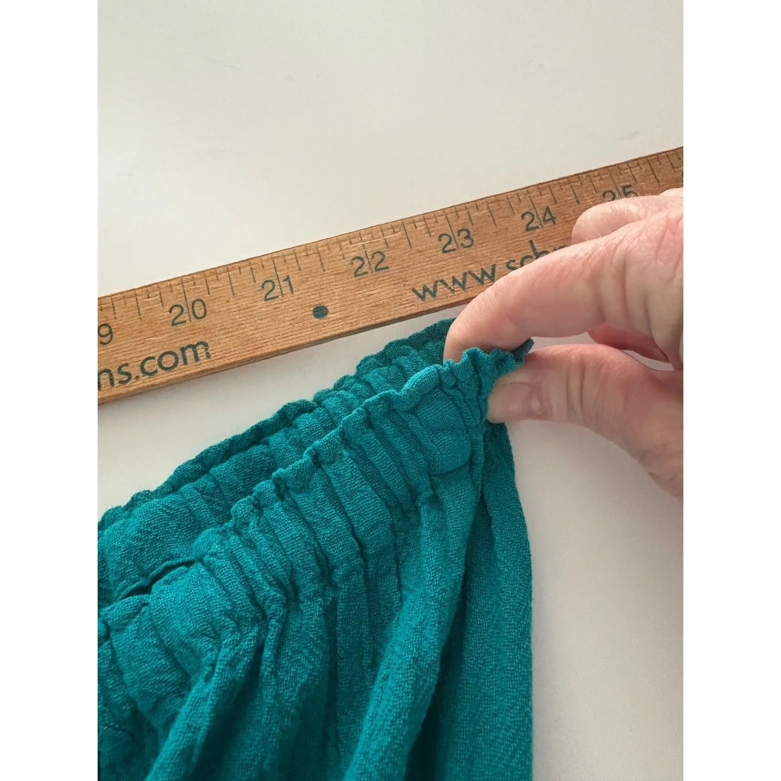Oh My Gauze Kate Pants Size 2 Large XL Green Teal Slit Legs Wide Leg Lagenlook * - Image 8