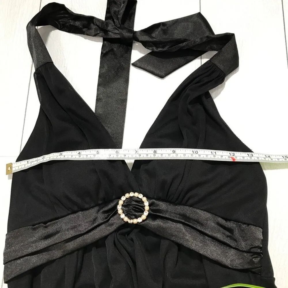 STAR VIXEN Black Halter Evening Dress Size Small - Image 5