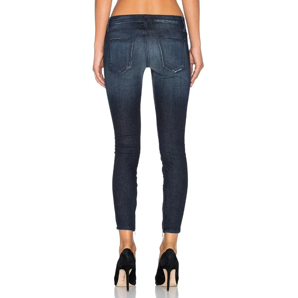 Current/Elliott The Silverlake Zip in D'argent Zip Skinny Jeans Size 26 Low Rise - Image 6