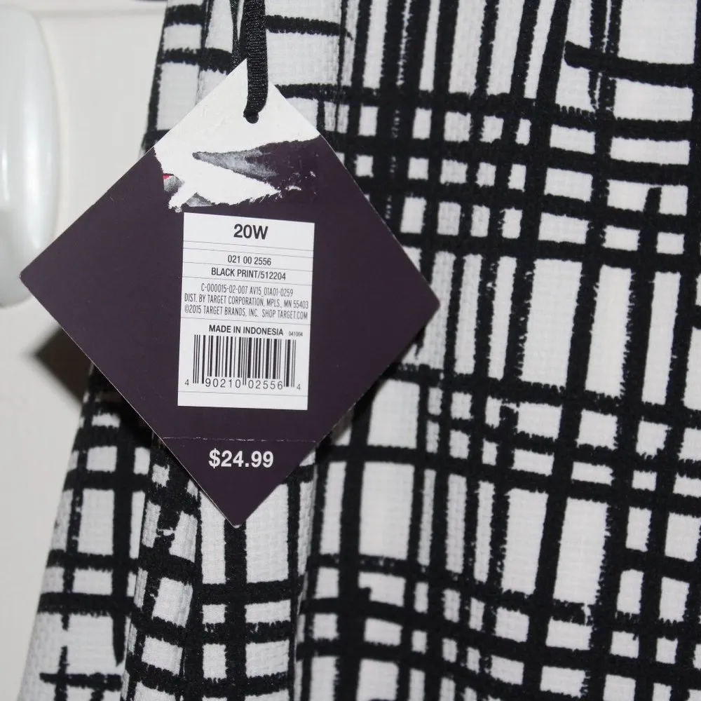 💰3 for $30💰 Ava & Viv Black & White Skater MIDI Skirt Size 20 - Image 2