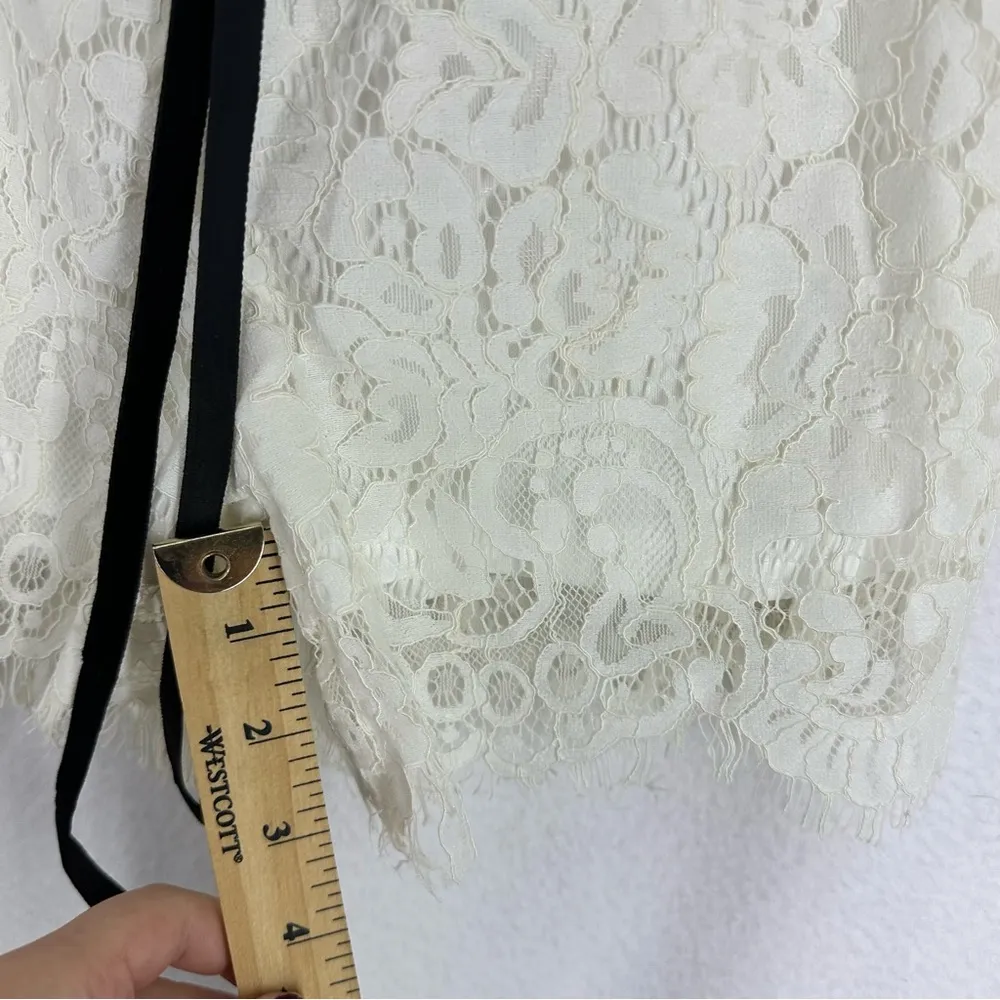 Off The Shoulder Lace Bell Sleeve Romper Womens Small White - Image 6