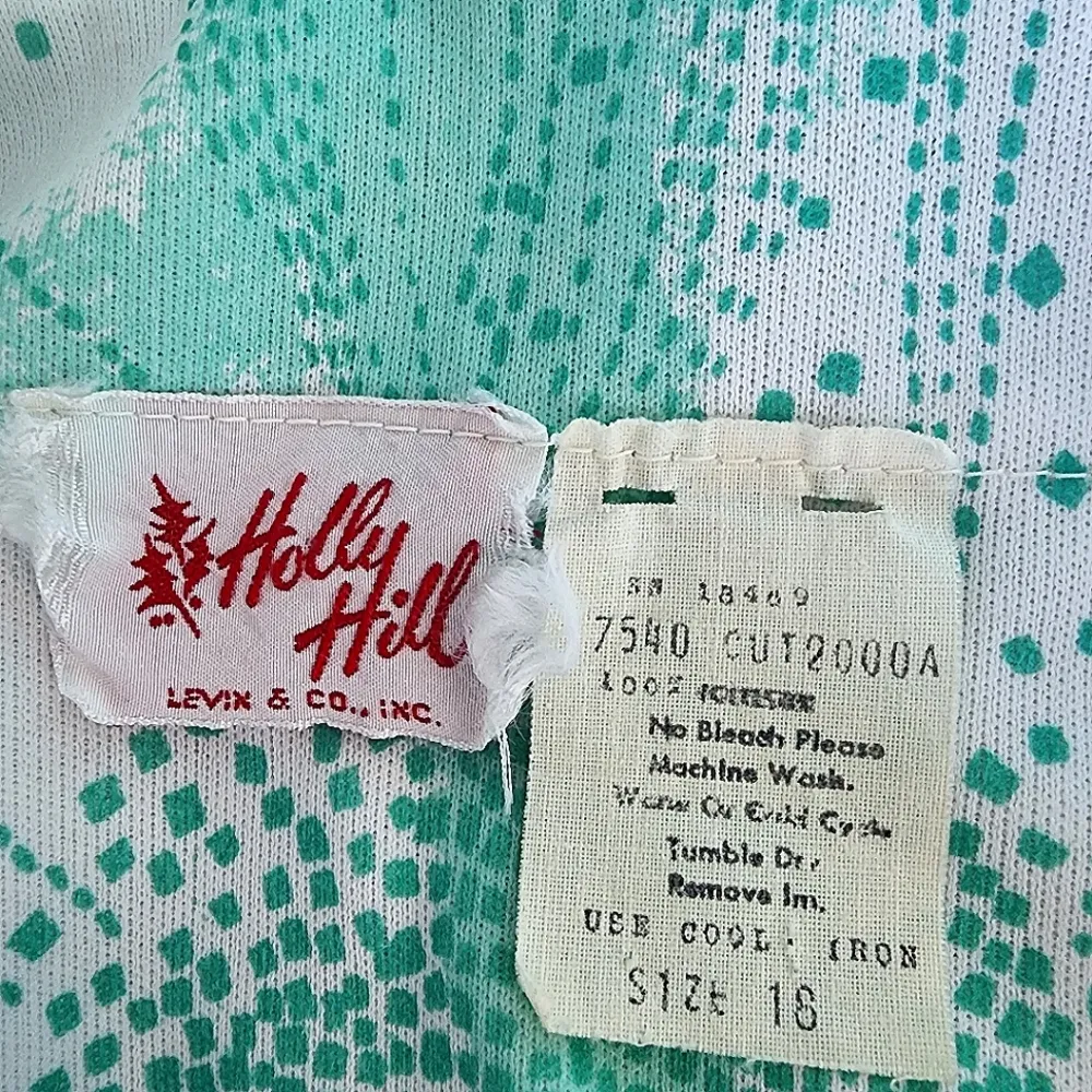Vintage Holly Hills Green White Button Down Shirt Size 18 - Image 6