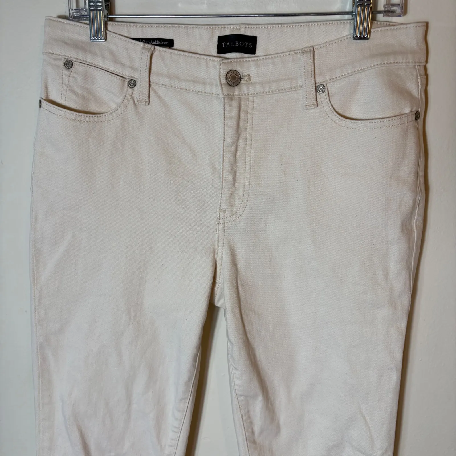 Talbots Slim Ankle Jeans Size 8P Cream‎ Casual Denim Pants - Image 3