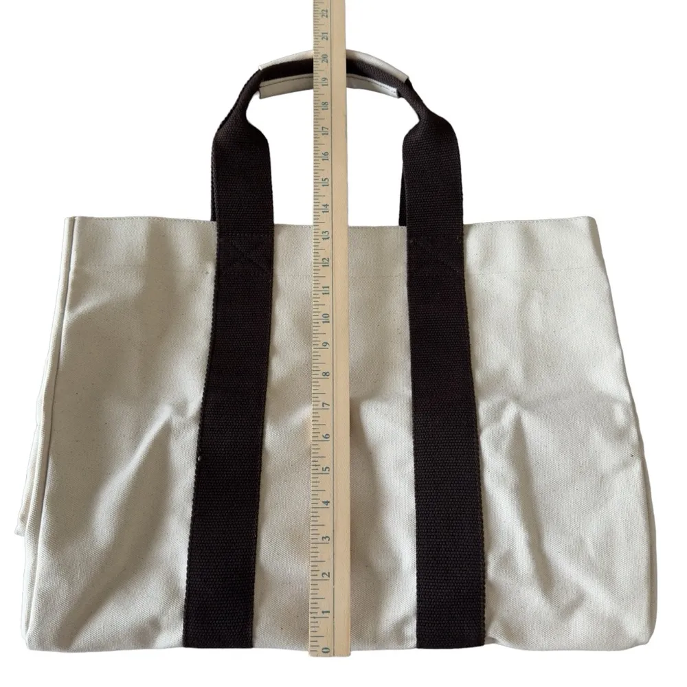 Le Bar Marché Cotton Canvas Beach Large Tote Brown - Image 4