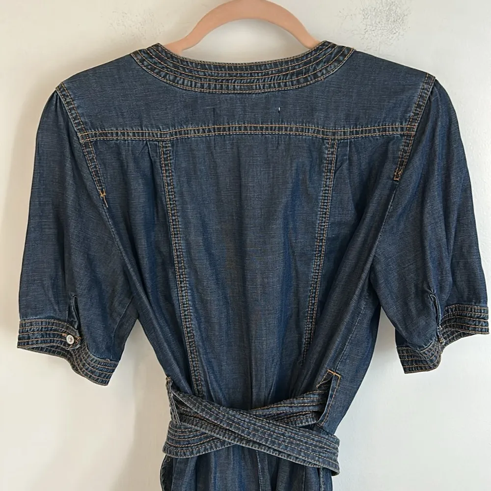 Pilcro & The Letterpress Belted Denim Surplice Romper - Image 5