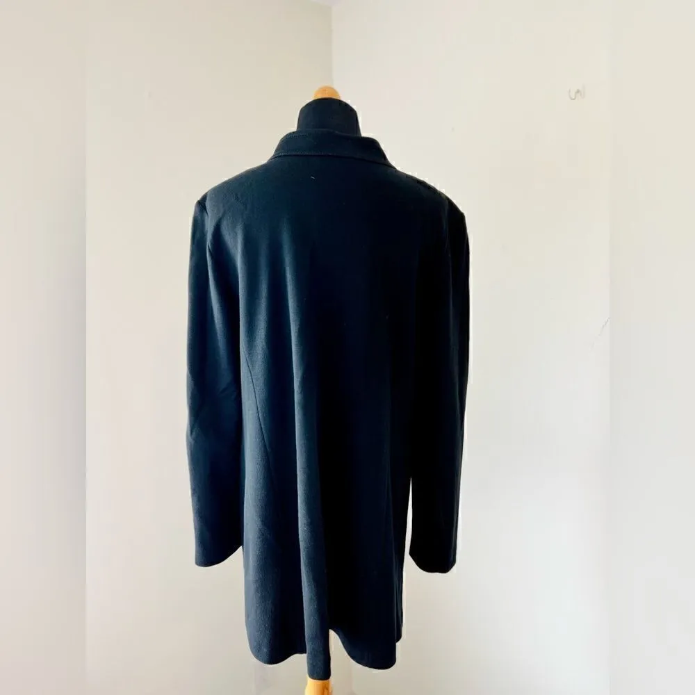 ST JOHN WOOL BLACK LONG JACKET COVER UP SIZE 12 - Image 8