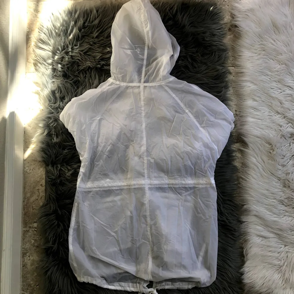 new free people movement white hooded zip up windbreaker jacket size medium - Image 2