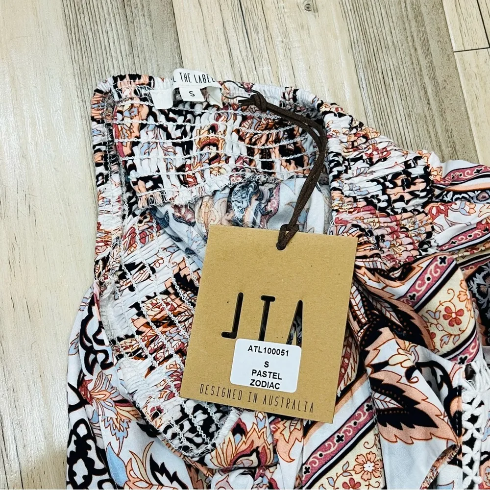 NWT Abel The Label Maxi Dress Womens Cutout Smocked Halter small - Image 15