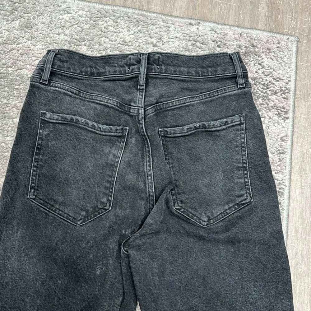 Agolde Women's Black Riley High Rise Straight Crop Stretch Button Up Jeans Sz 27 - Image 6