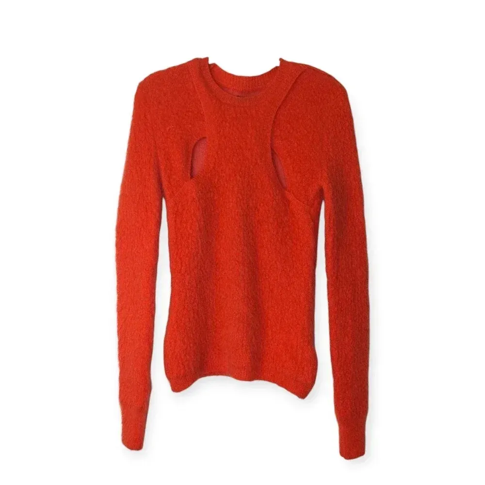 New Isabel Marant Cut Out Sweater Orange Mohair Trendy Influencer XL - Image 6