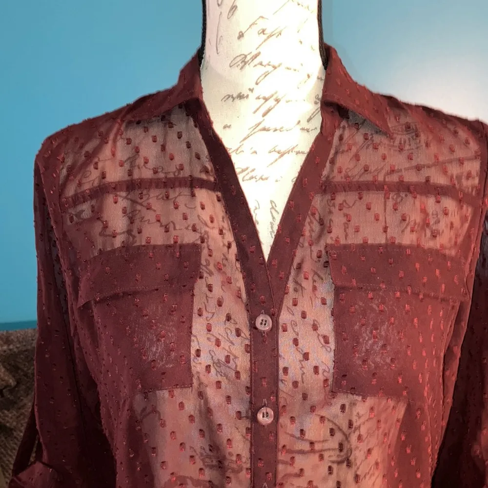 🎉4 for $20 NY&CO See through Button Down, Small - Image 2