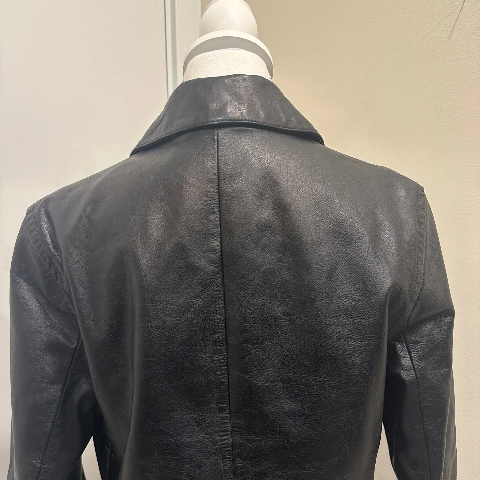 Vintage Y2K J. Crew Black Leather Shacket Minimalist Preppy Heritage Old Money - Image 10