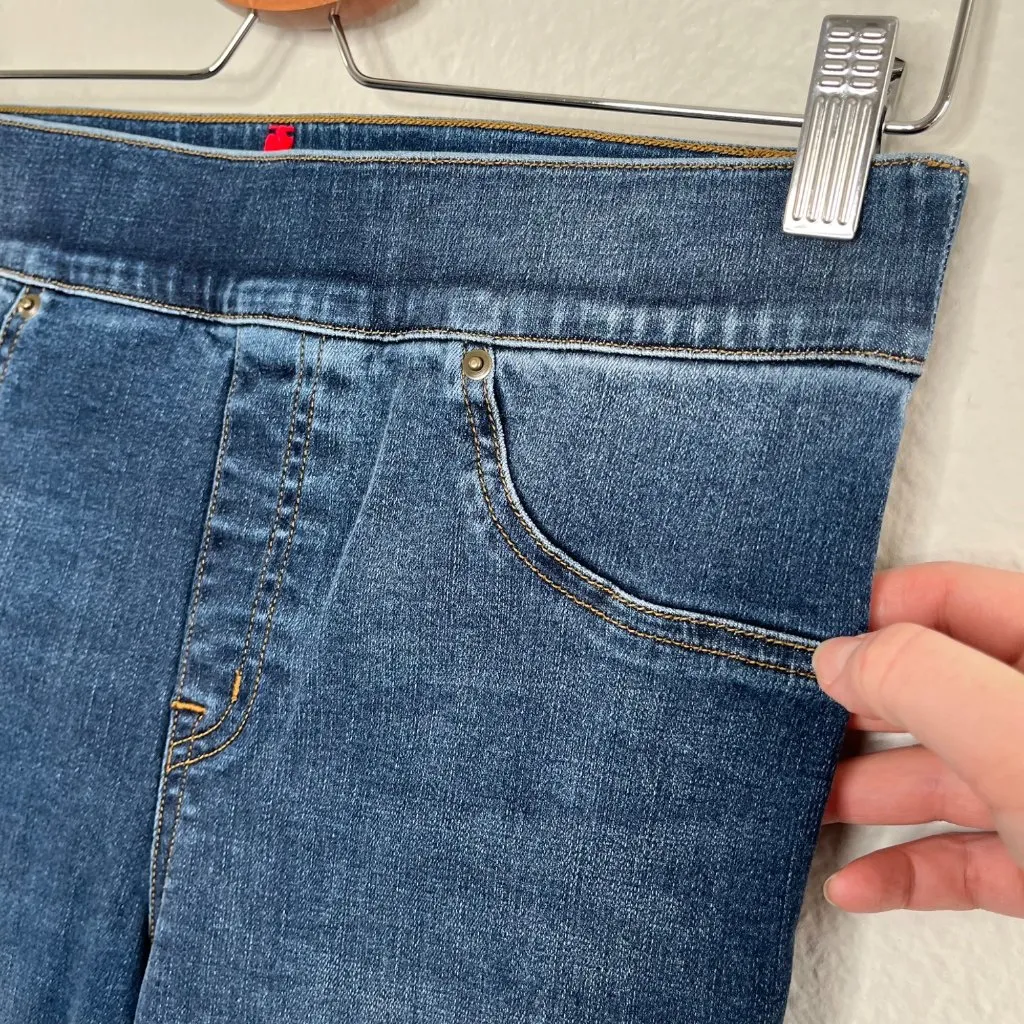 Spanx Womens Distressed Ankle Skinny Denim Pull On Jeans Size Medium - Image 6