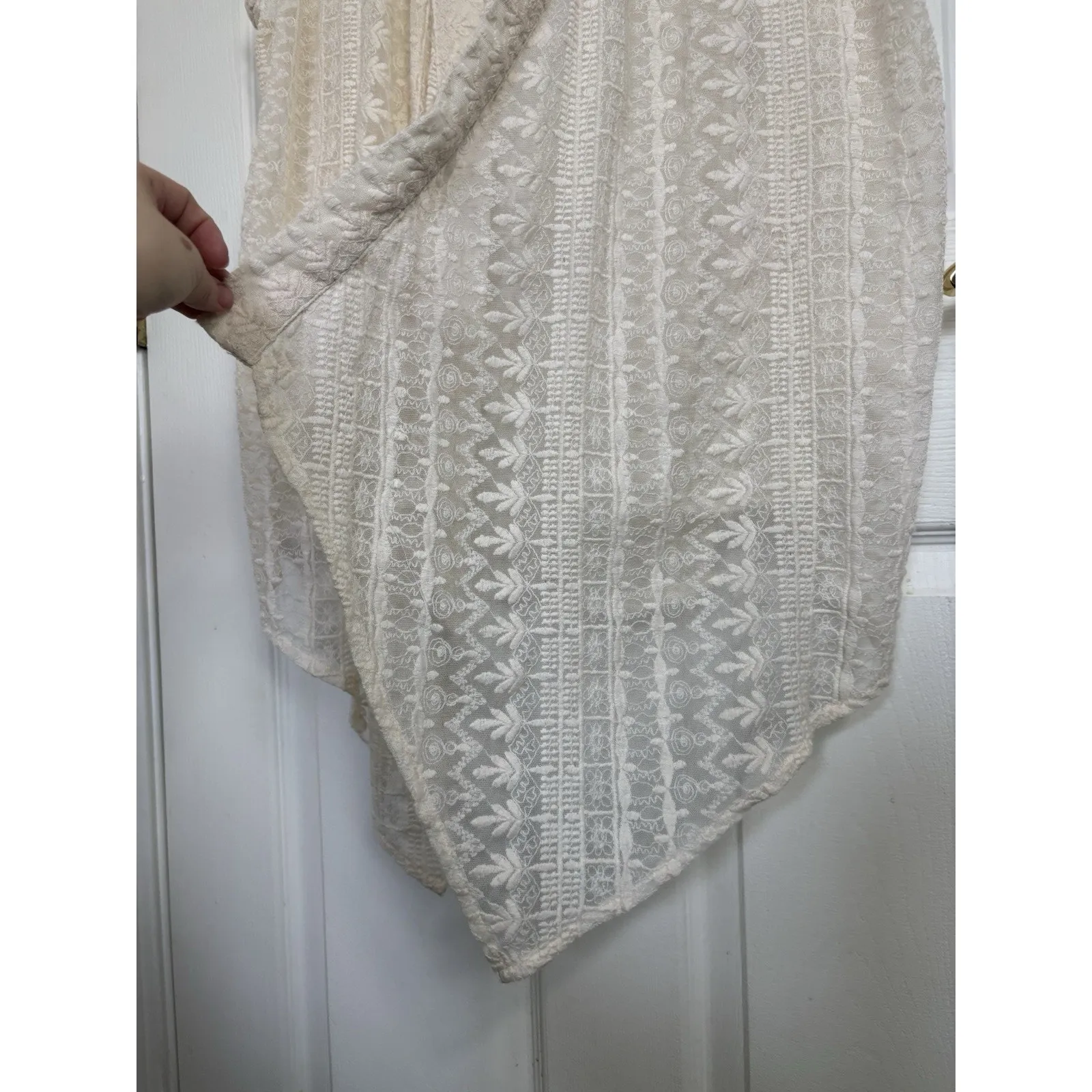 Anu Sheer Lace Open Front Vest Size XL Asymmetrical Fairy Cottage Boho Hippie - Image 7