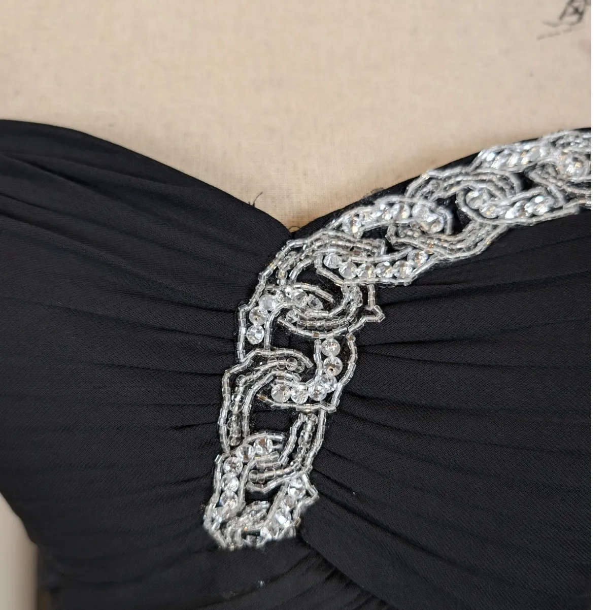 Vintage Blondie Nites Black Strapless Chiffon Cocktail Dress – Y2K - Image 9