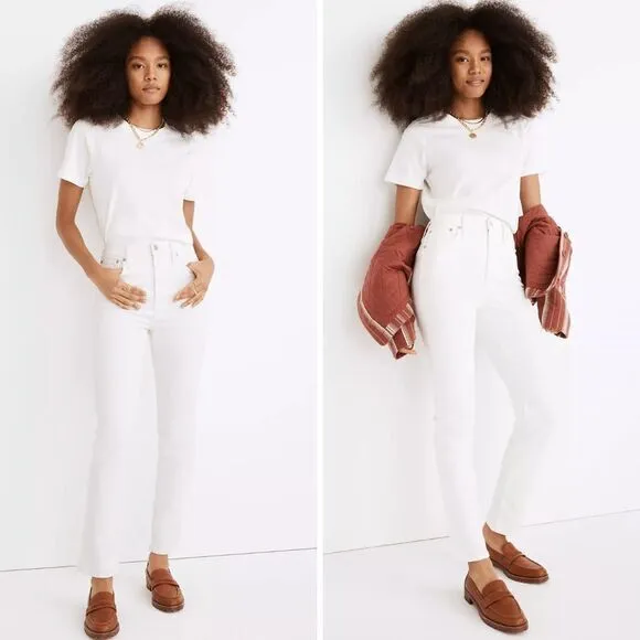 NEW Madewell The High-Rise Perfect Vintage Jean‎ in Tile White, 24 - Image 3