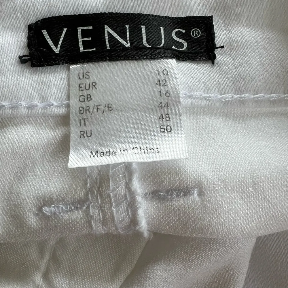 Venus Skirt Mini Denim Pencil White 10 Bodycon Casual Vacation Stretch Party Mod - Image 14