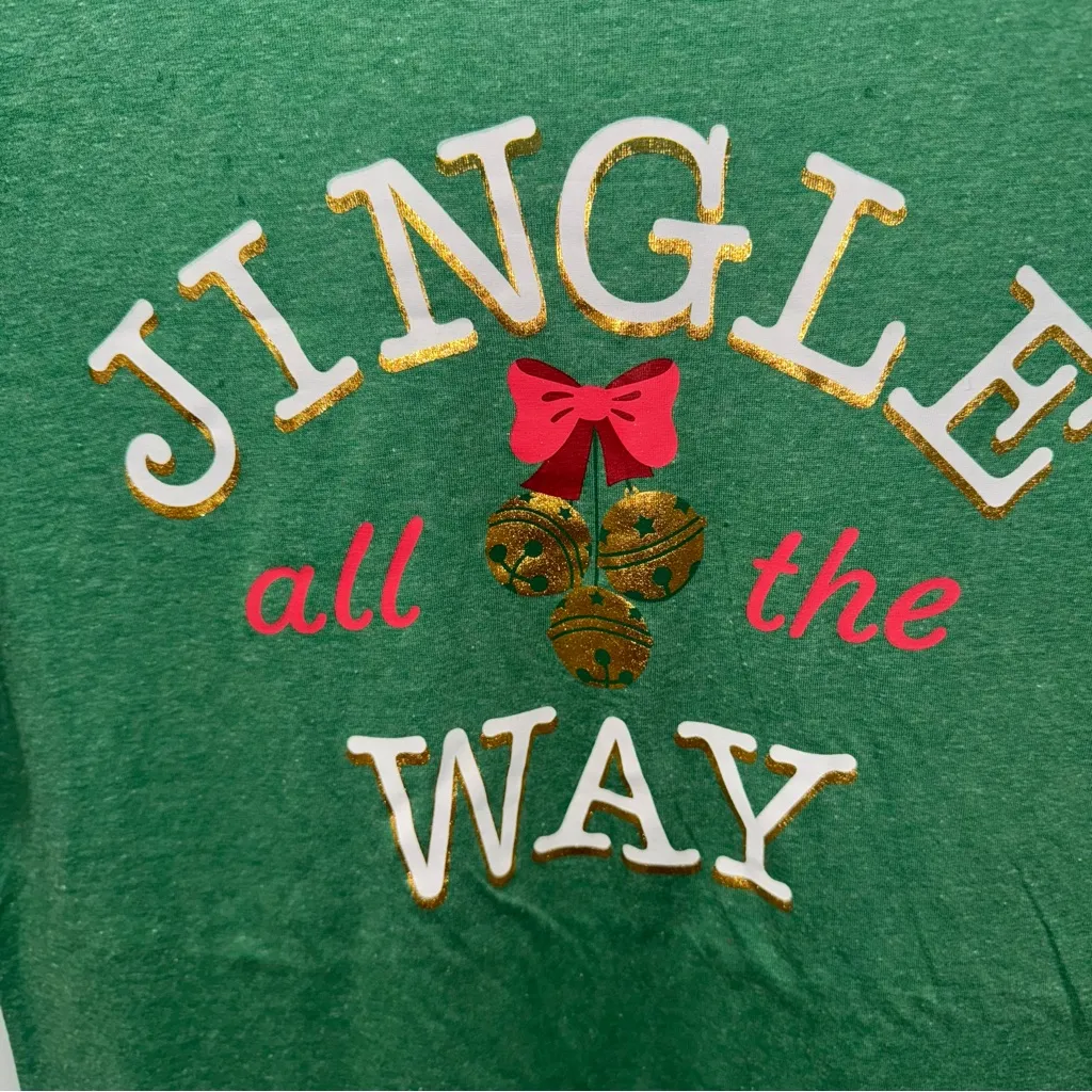 Holiday Time Jingle All the Way Short Sleeve T-Shirt Way Green Medium-pack of 2 - Image 5