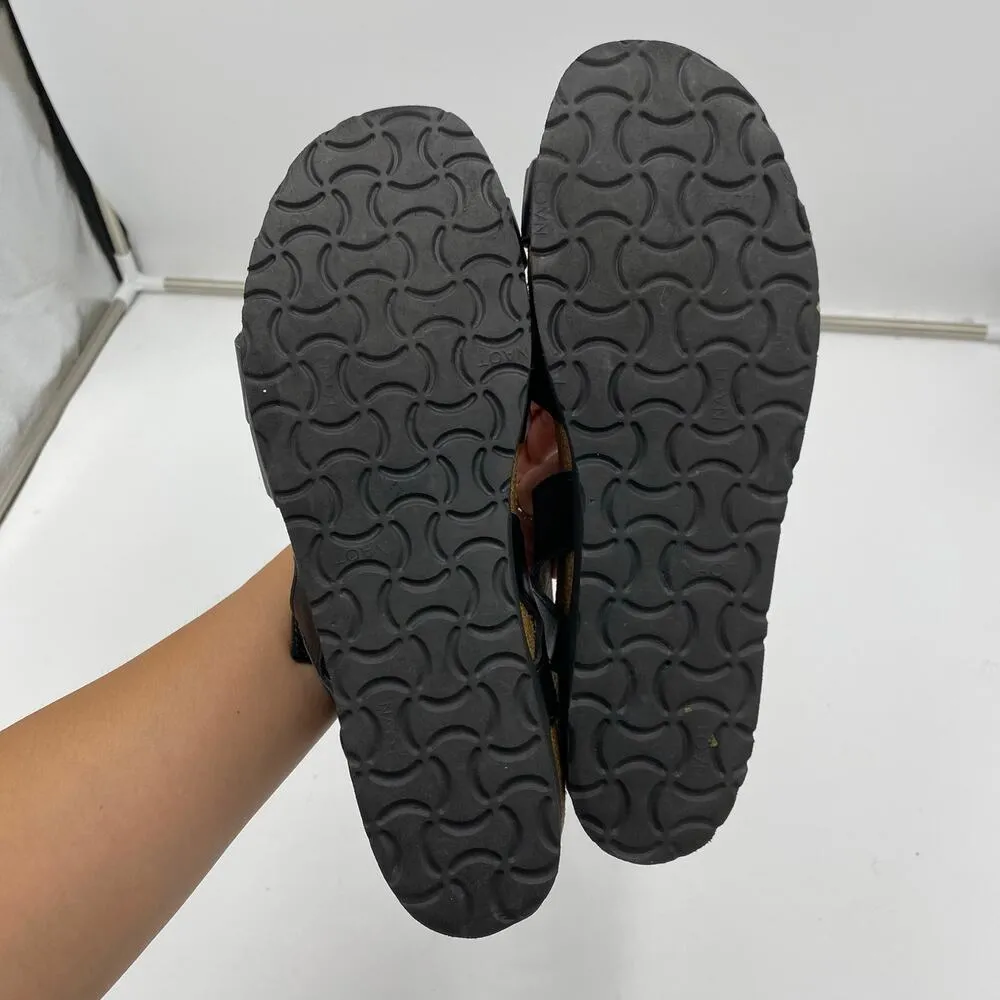 NAOT Women Black Leather Cork Foot Bed Israeli Kayla Sandals Size US 10/ 41 - Image 9