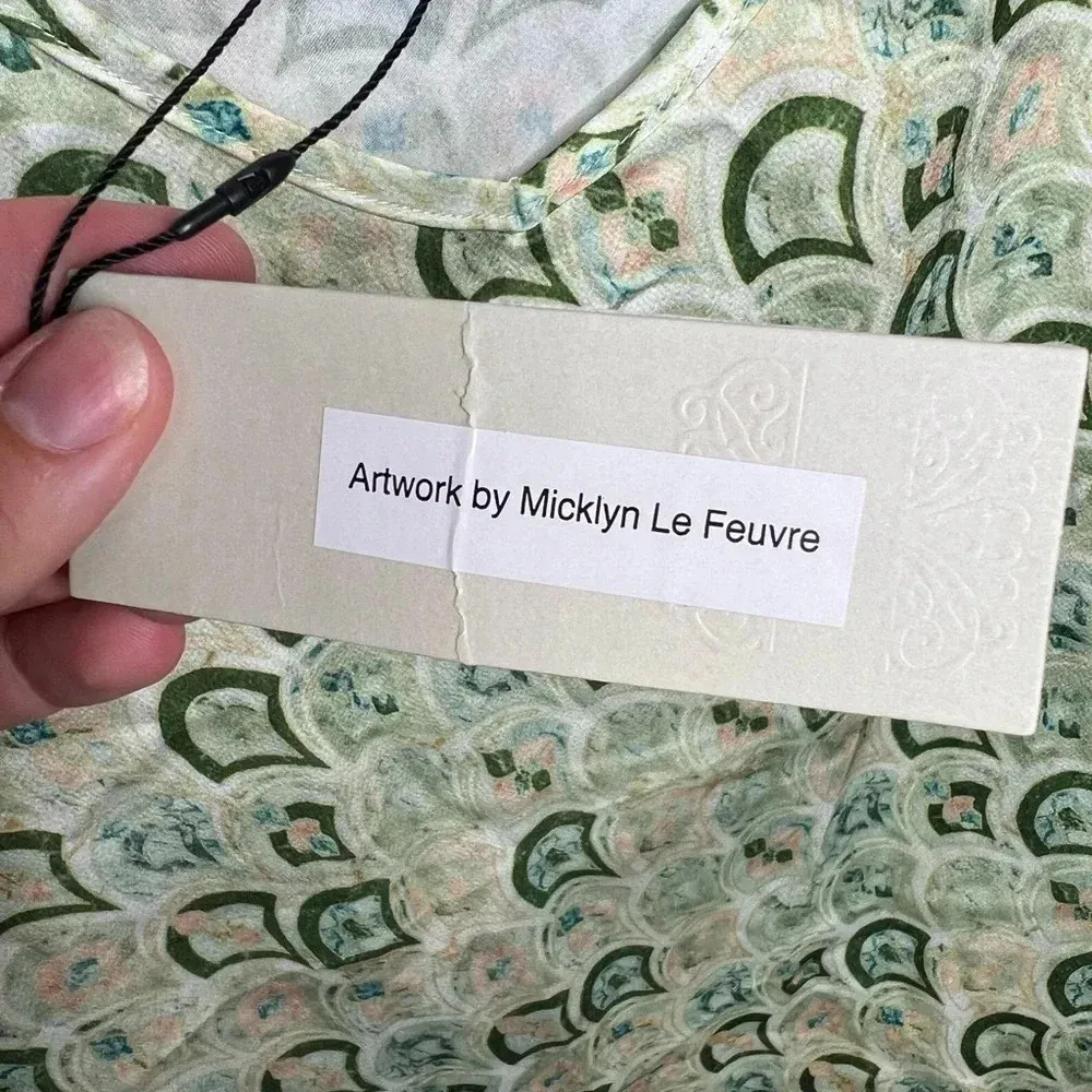 Never Fully Dressed Green Marble Print Cami Top Women's Size 18 - Image 7