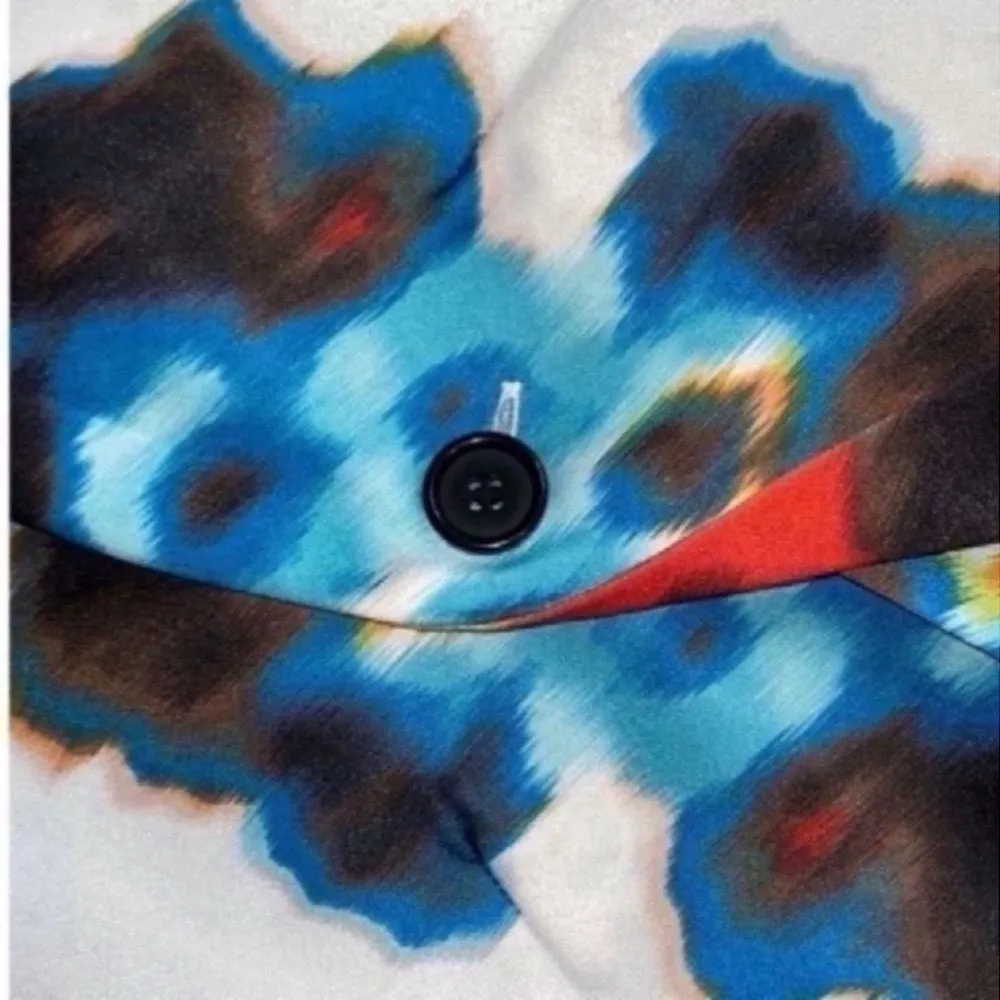 New Directions Floral Print Blazer (Size Small) Blue - Image 4