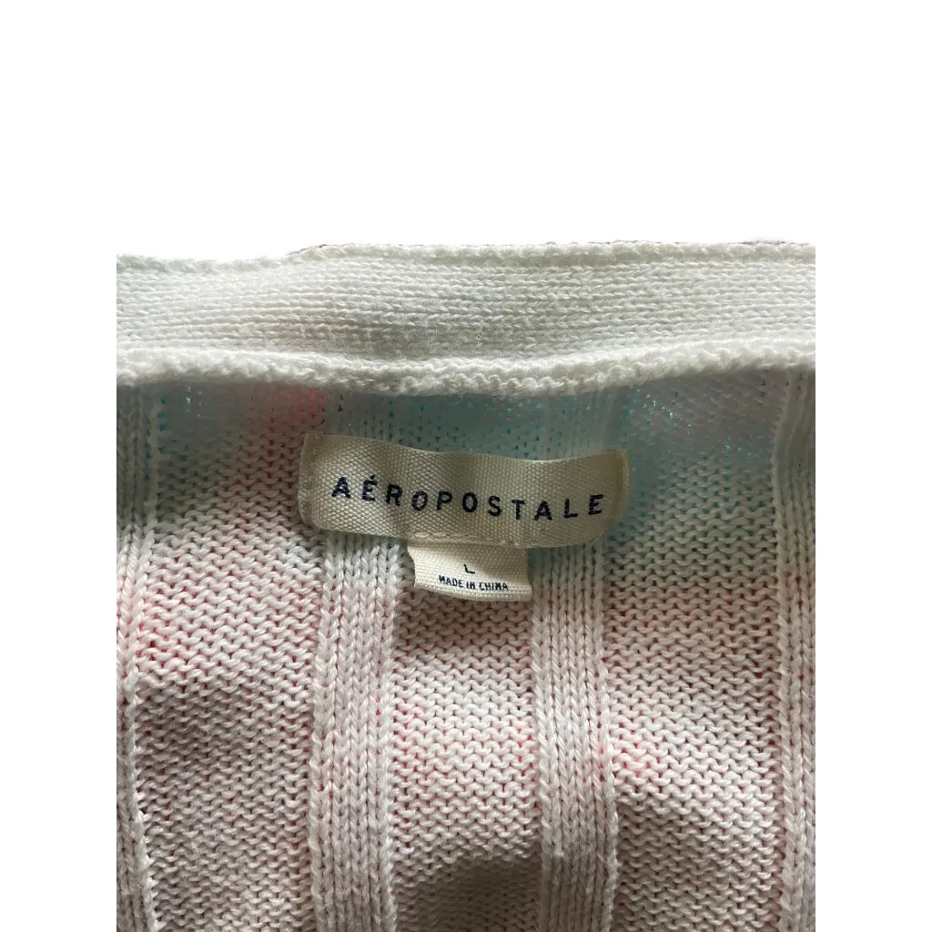 Aeropostale Ribbed Cardigan White Size L - Image 3
