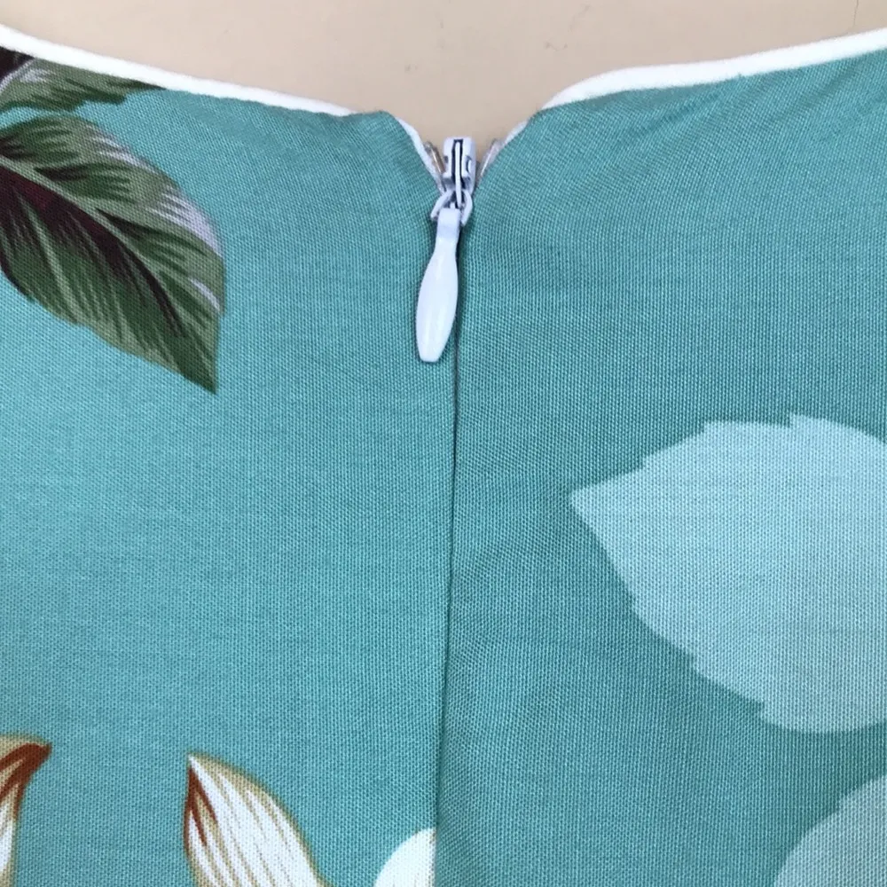 Paradise Bay Women’s Floral Hawaiian Tropical Print Colorful Tank Maxi Dress Green - Image 7