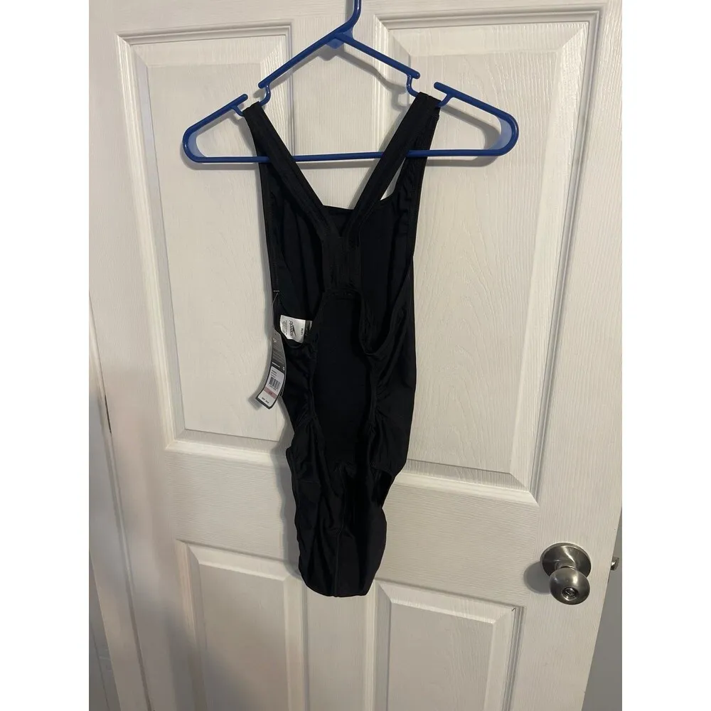 Speedo Performance Flyback ProLT One-Piece Black Swimsuit Size 12 New With Tags - Image 3