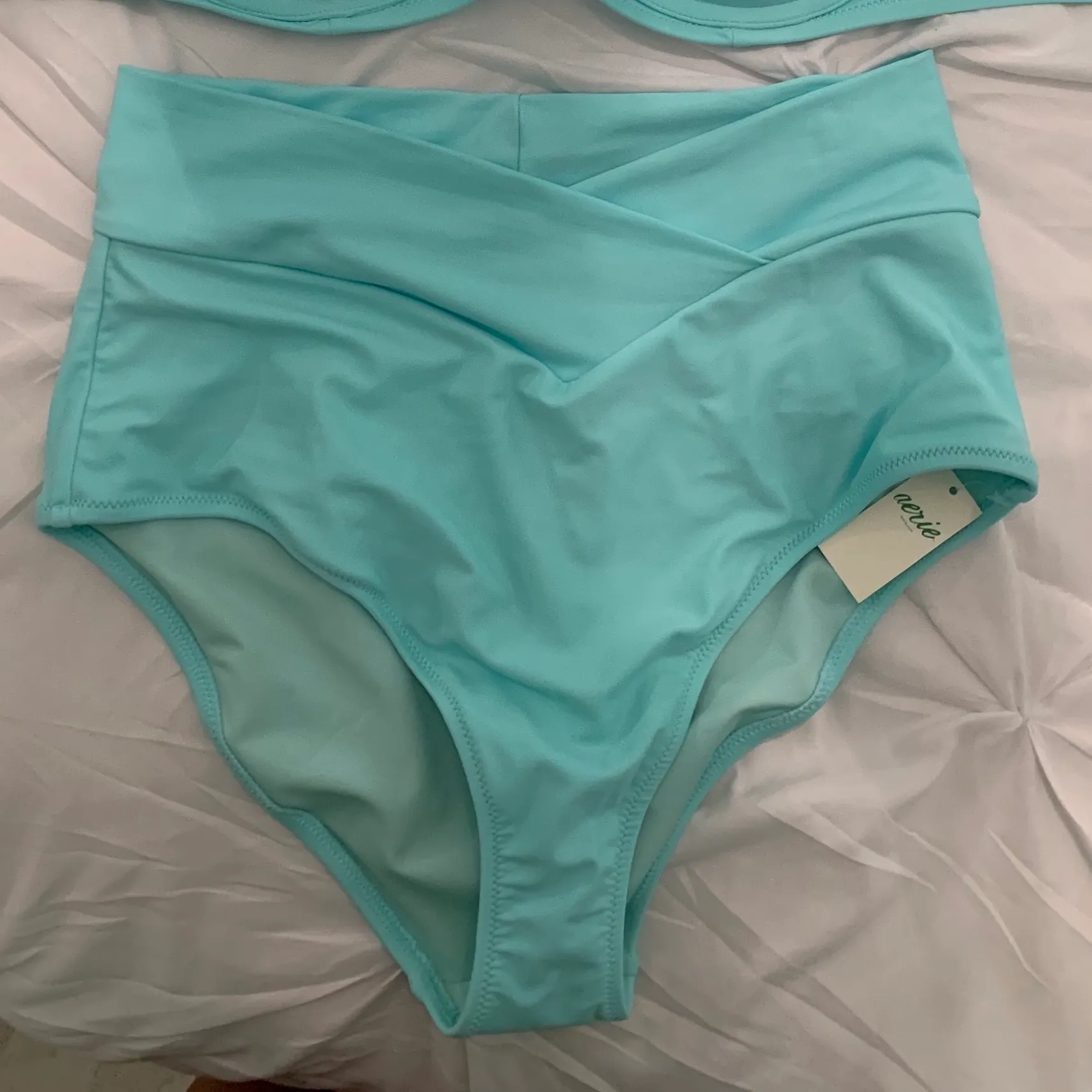 Aerie High Waisted Crossover Full Coverage Bathing Suit Bottom - Image 2