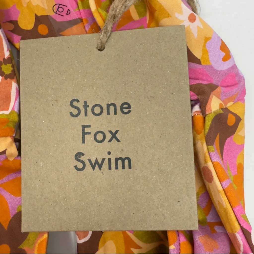 Stone Fox Swim Sumatra Bikini Bottom Retro Pop Floral Cheeky High Rise Size XS - Image 8