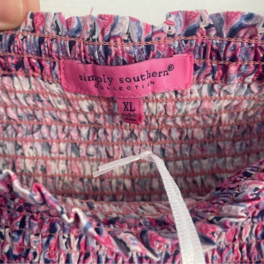 Simply Southern Women’s  Paisley Flared Patterned Purple and Pink Blouse Sz XL - Image 6