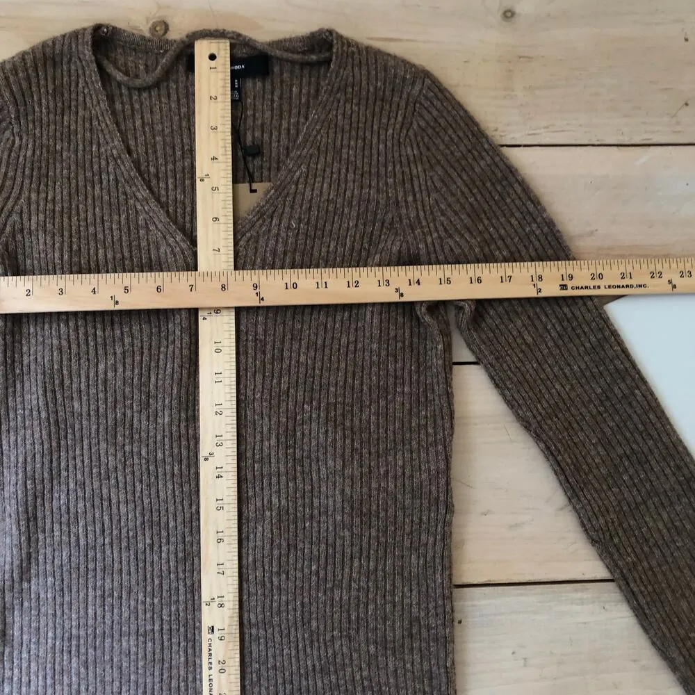 Vero Moda NWT Women's Vmbritany Split Dress V-Neck Sweater Dress Brown Size M - Image 10